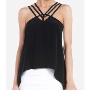 BCBG Strappy Black Halter Blouse